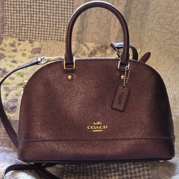 Coach F29170 Mini Sierra Metallic Raspberry Satchel & F29444 Small Wallet - Picture 2 of 9